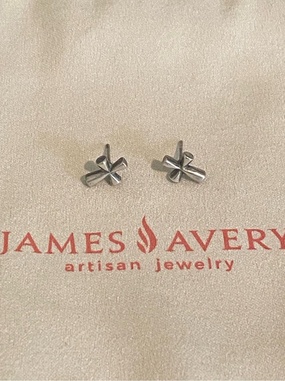 James Avery Retired St. Theresa Stud Earrings